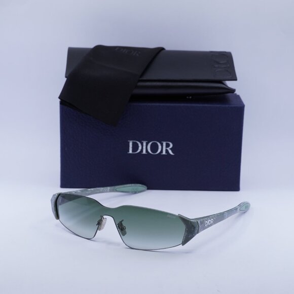 Dior DIORBAY M1U 55C1 Geometric Sunglasses - Green/Green Gradient - Picture 6 of 11